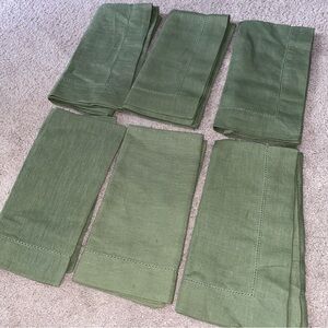 XOCHI Cloth Linen Cotton Napkins‎ Set (6) Green